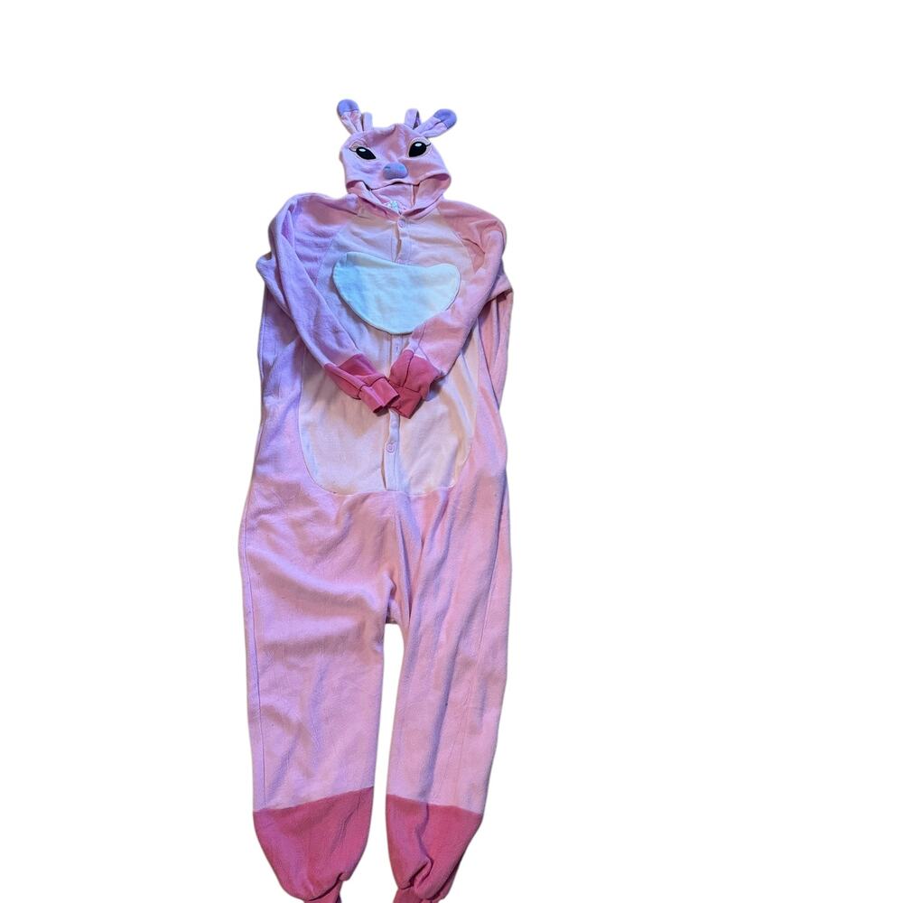 Costume Lillo and Stitch Pink PJ/Costume Long Sleeve Comfortable Size XL EUC